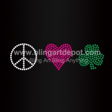 Irish Rhinestone Heat Transfers With Heart Designs